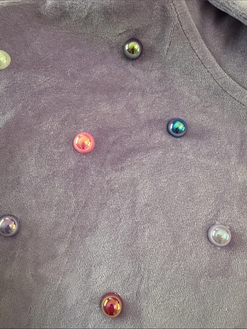 Lola + The Boys Lavender Hooded Velvet Poncho with Multicolor Beads